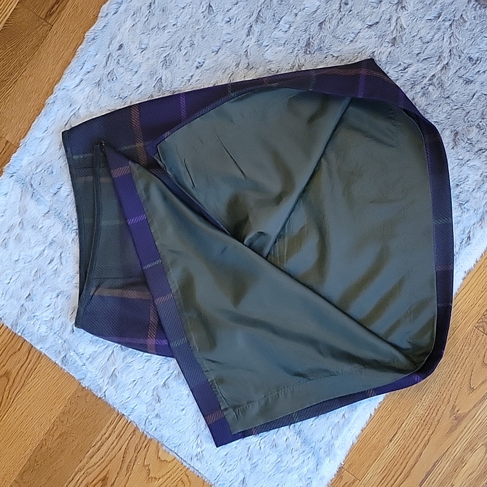 Talbots 100% Wool Green/Purple Plaid Skirt, Women's Size 6, Great Condit… - Picture 5 of 8
